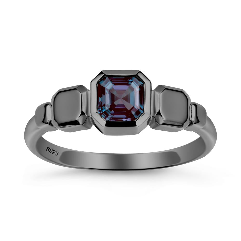 Geometric Ascher Alexandrite Ring - LUO Jewelry #metal_black finish sterling silver