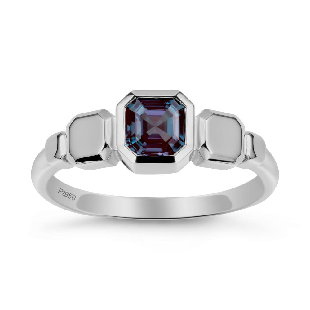 Geometric Ascher Alexandrite Ring - LUO Jewelry #metal_platinum