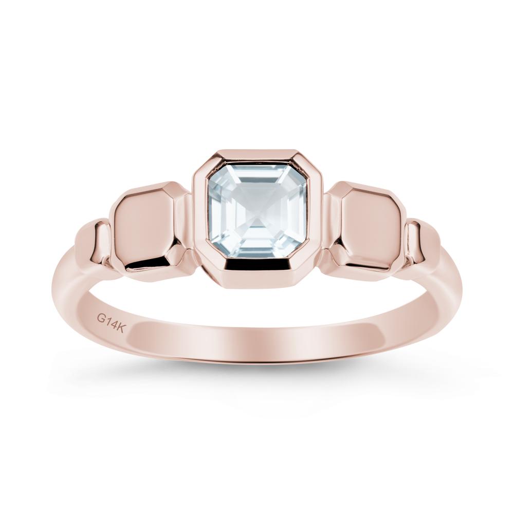 Geometric Ascher Aquamarine Ring - LUO Jewelry #metal_14k rose gold