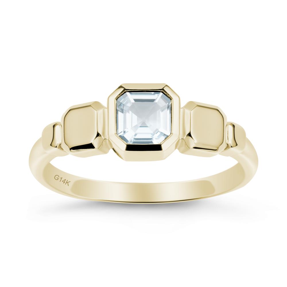 Geometric Ascher Aquamarine Ring - LUO Jewelry #metal_14k yellow gold
