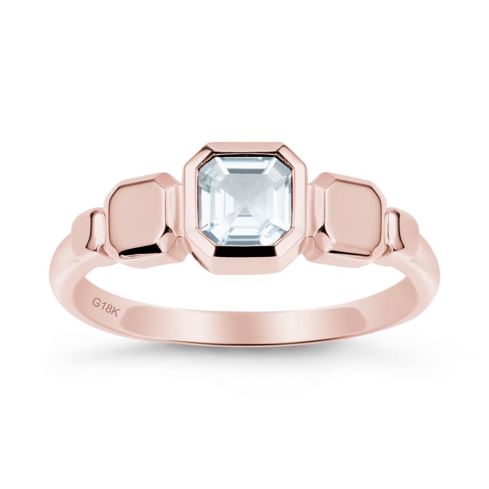 Geometric Ascher Aquamarine Ring - LUO Jewelry #metal_18k rose gold