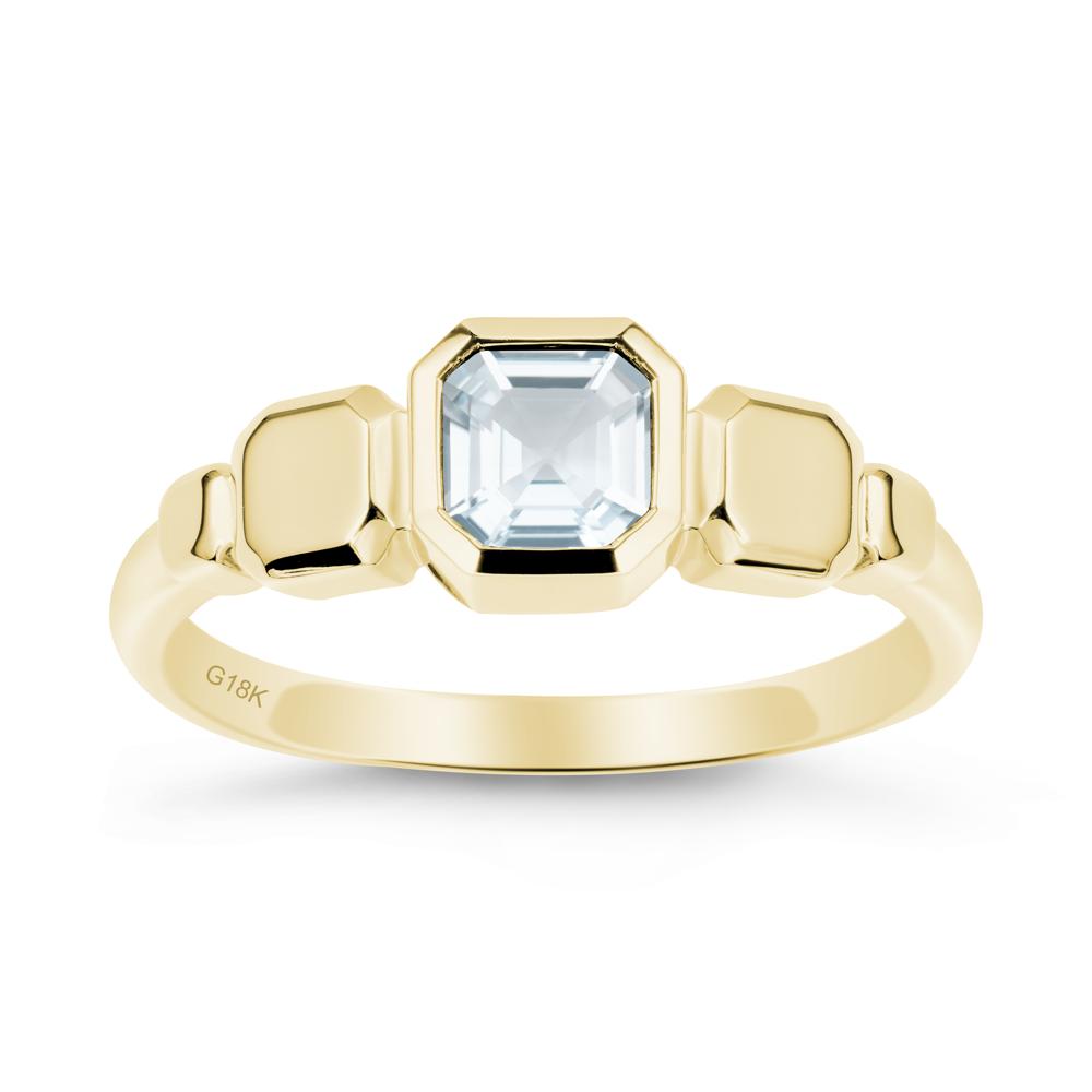 Geometric Ascher Aquamarine Ring - LUO Jewelry #metal_18k yellow gold