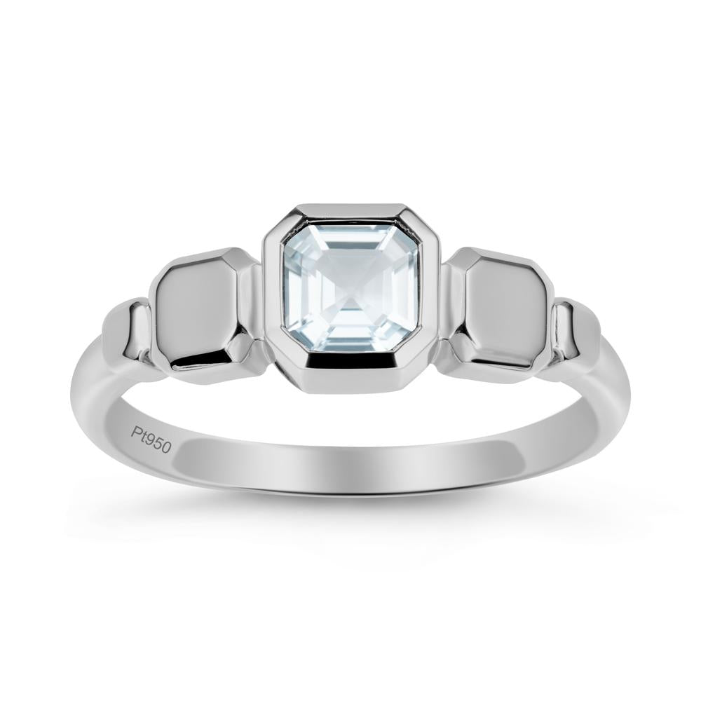Geometric Ascher Aquamarine Ring - LUO Jewelry #metal_platinum
