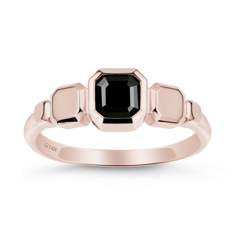 Unique Ascher Black Spinel Ring - LUO Jewelry #metal_14k rose gold