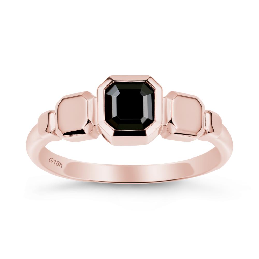 Unique Ascher Black Spinel Ring - LUO Jewelry #metal_18k rose gold