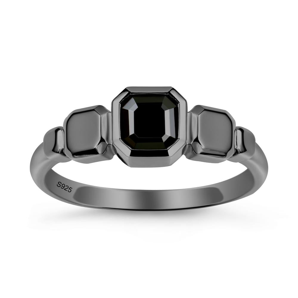 Unique Ascher Black Spinel Ring - LUO Jewelry #metal_black finish sterling silver