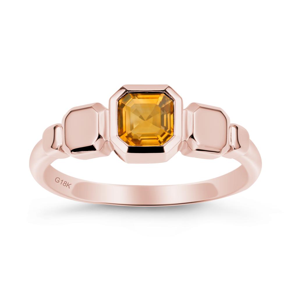 Geometric Ascher Citrine Ring - LUO Jewelry #metal_18k rose gold