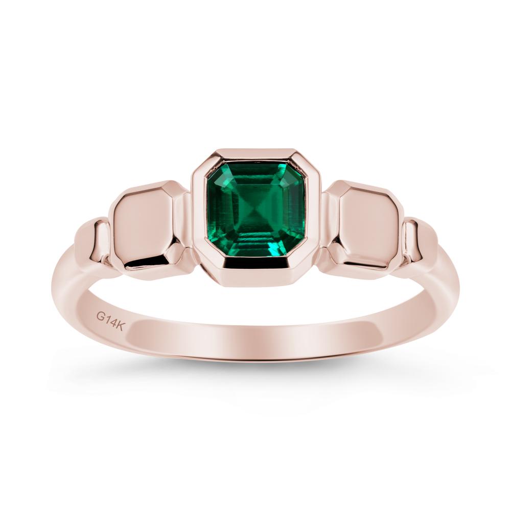 Unique Ascher Emerald Ring - LUO Jewelry #metal_14k rose gold