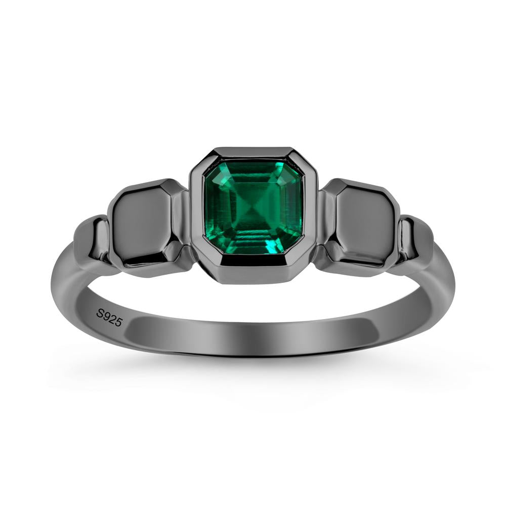 Unique Ascher Emerald Ring - LUO Jewelry #metal_black finish sterling silver