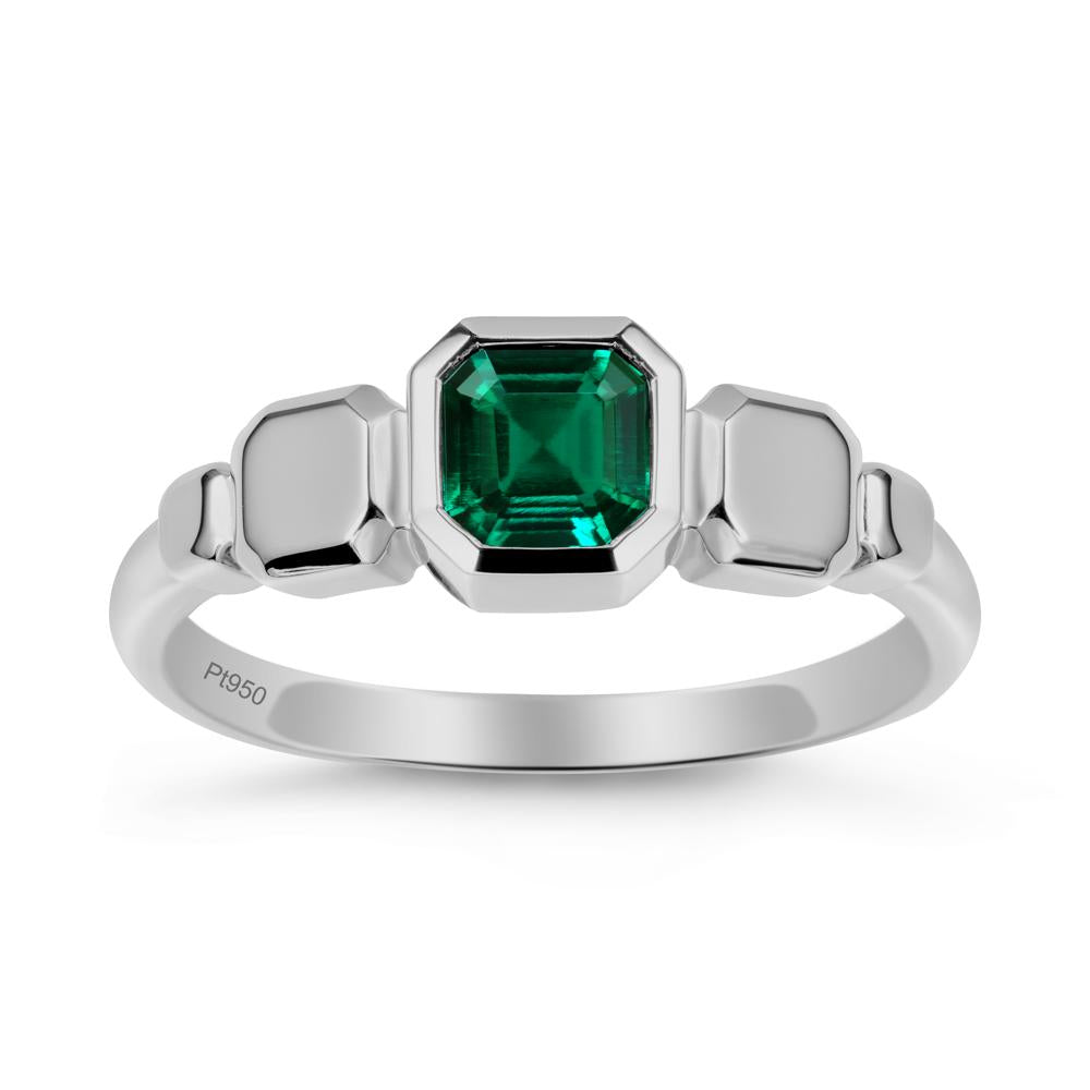 Unique Ascher Emerald Ring - LUO Jewelry #metal_platinum