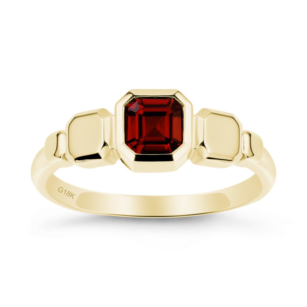 Geometric Ascher Garnet Ring - LUO Jewelry #metal_18k yellow gold