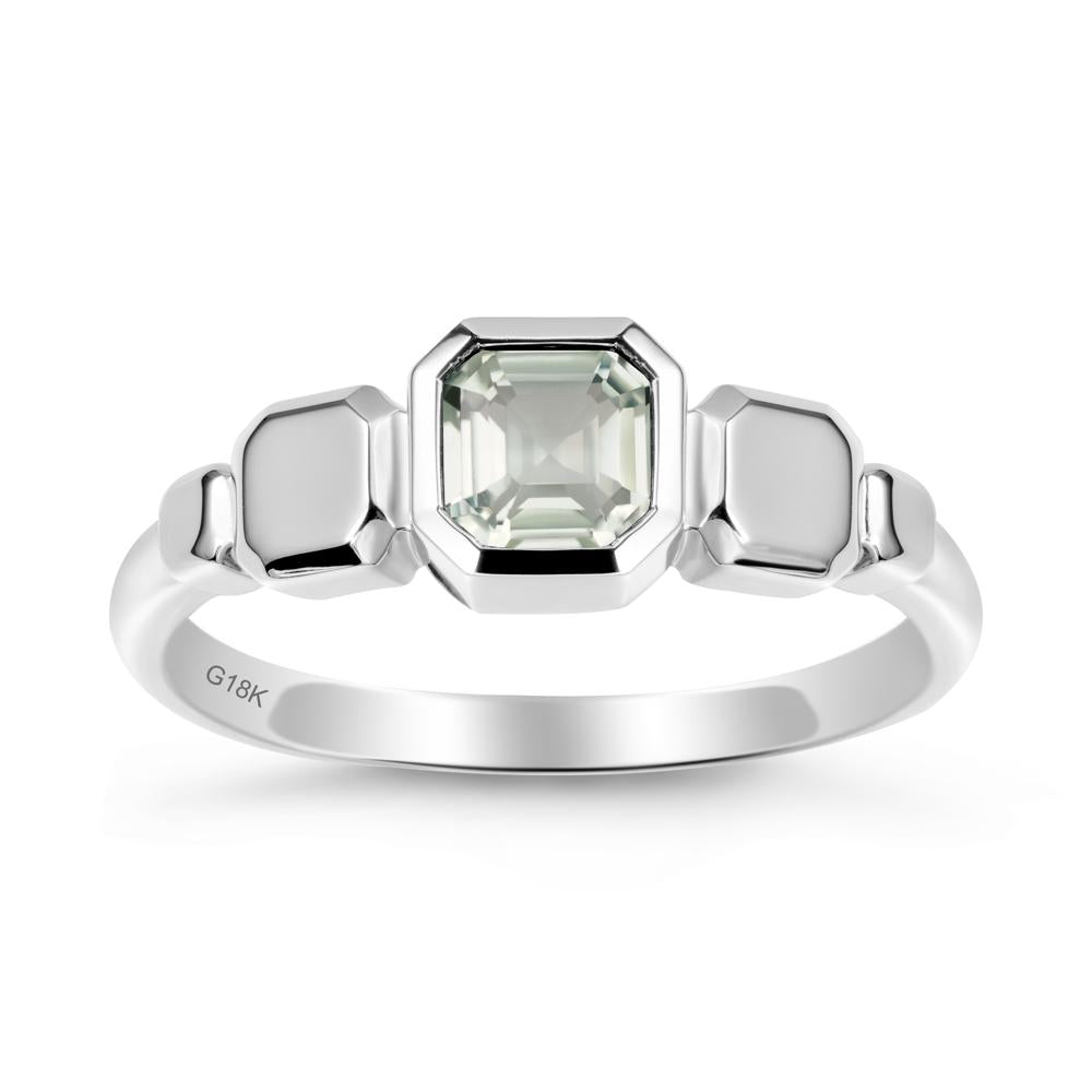 Unique Ascher Green Amethyst Ring - LUO Jewelry #metal_18k white gold