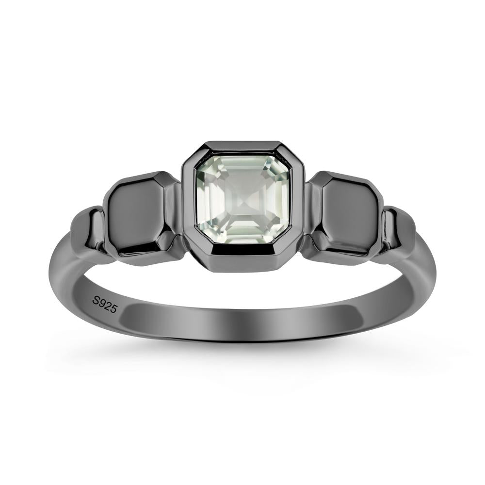 Unique Ascher Green Amethyst Ring - LUO Jewelry #metal_black finish sterling silver