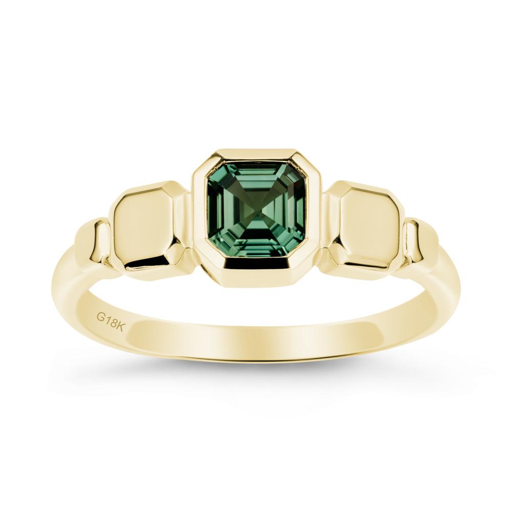 Geometric Ascher Green Sapphire Ring - LUO Jewelry #metal_18k yellow gold
