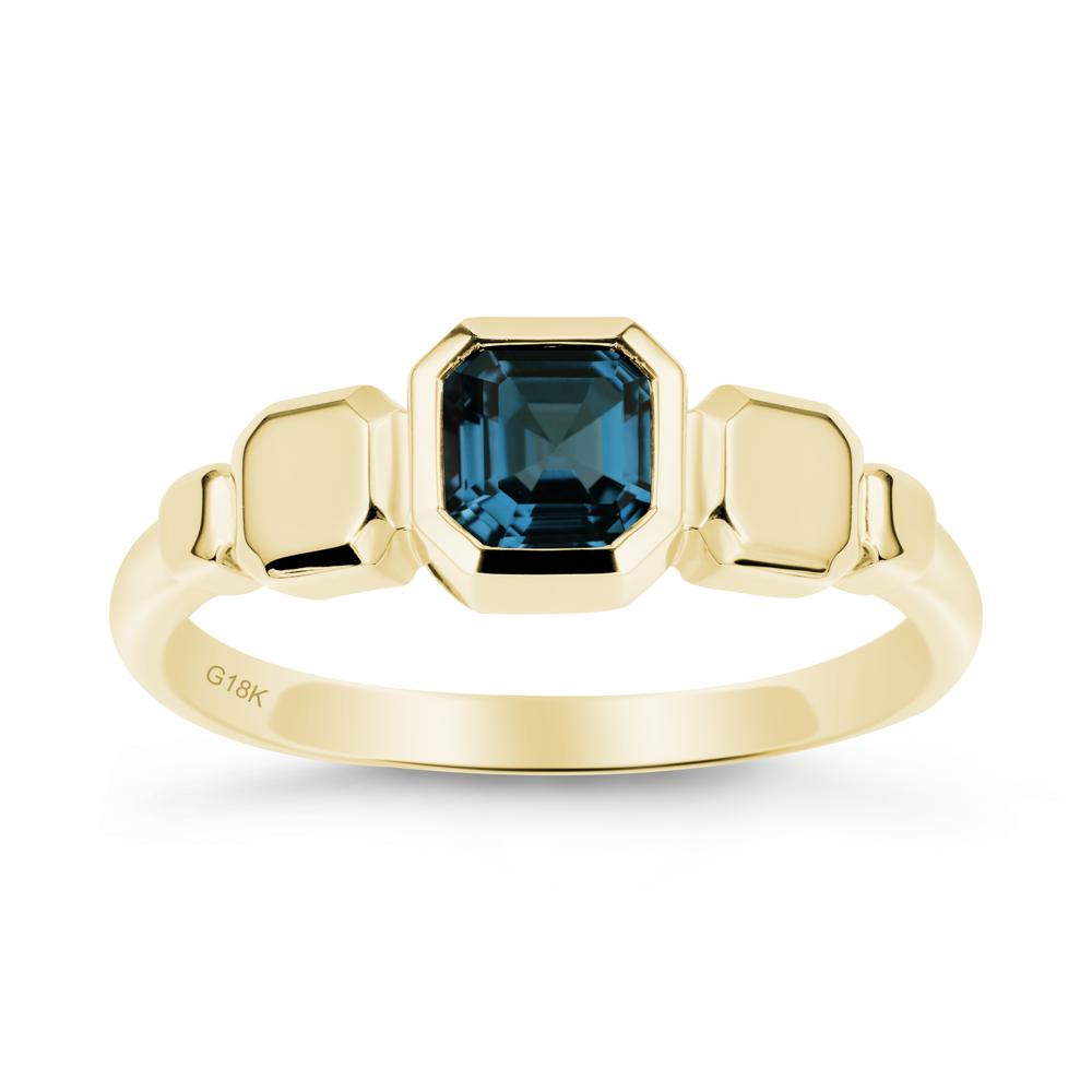 Unique Ascher London Blue Topaz Ring - LUO Jewelry #metal_18k yellow gold