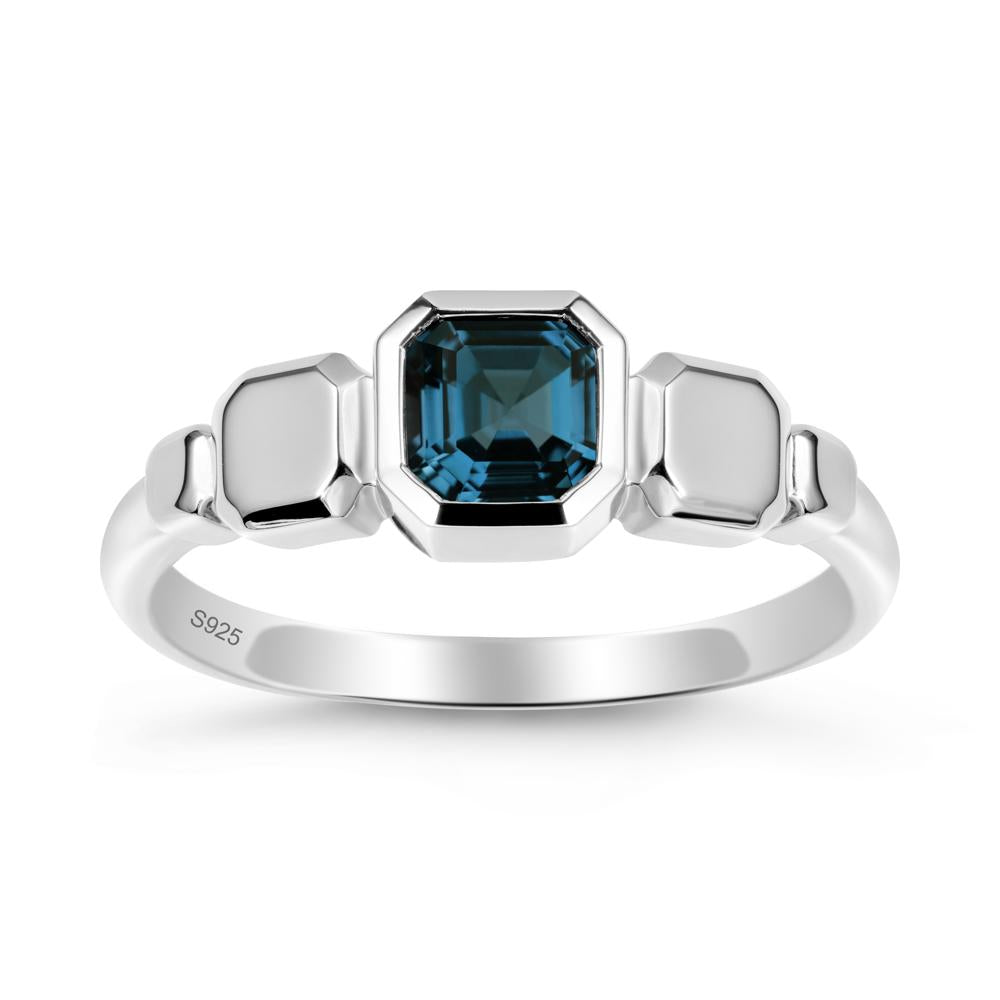 Unique Ascher London Blue Topaz Ring - LUO Jewelry #metal_sterling silver