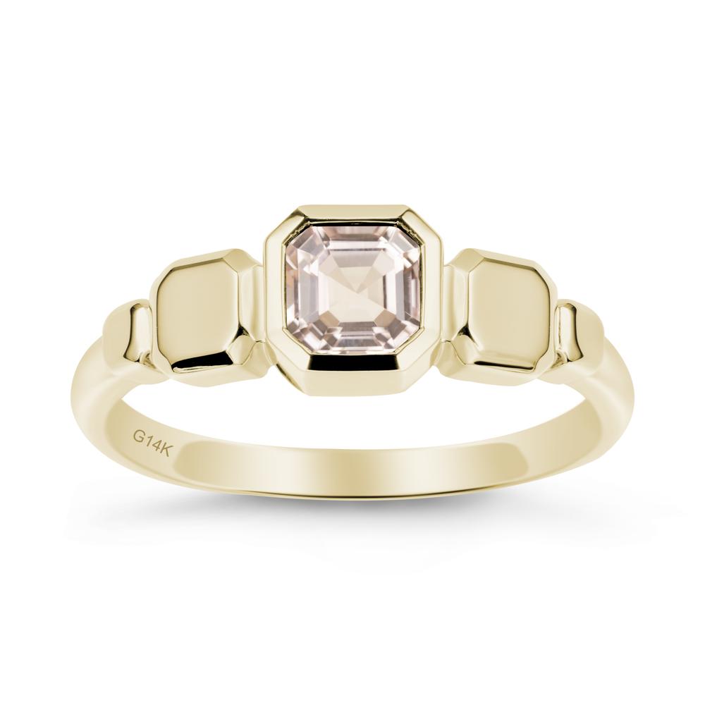 Geometric Ascher Morganite Ring - LUO Jewelry #metal_14k yellow gold