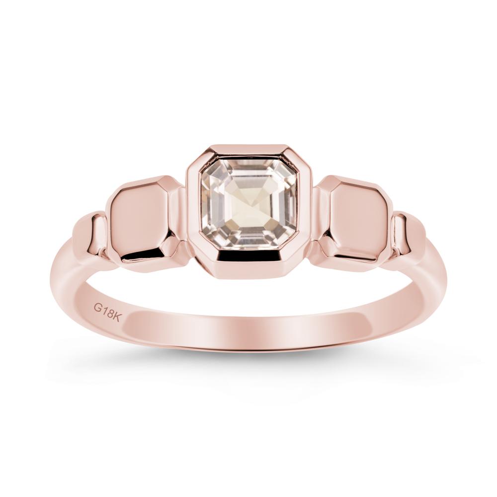 Geometric Ascher Morganite Ring - LUO Jewelry #metal_18k rose gold