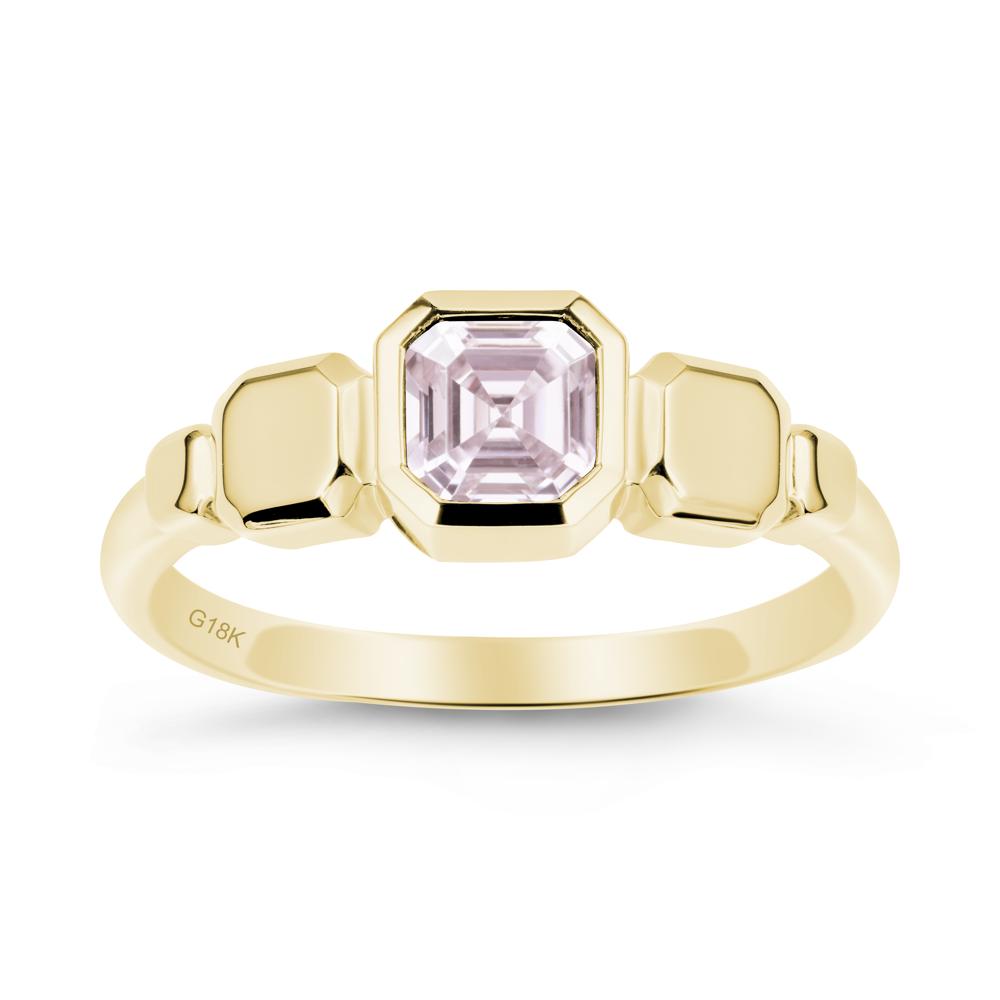 Unique Ascher Pink Cubic Zirconia Ring - LUO Jewelry #metal_18k yellow gold