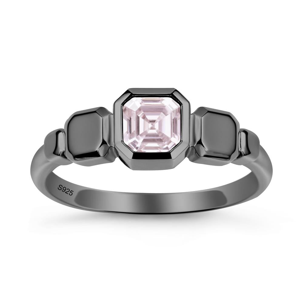 Unique Ascher Pink Cubic Zirconia Ring - LUO Jewelry #metal_black finish sterling silver