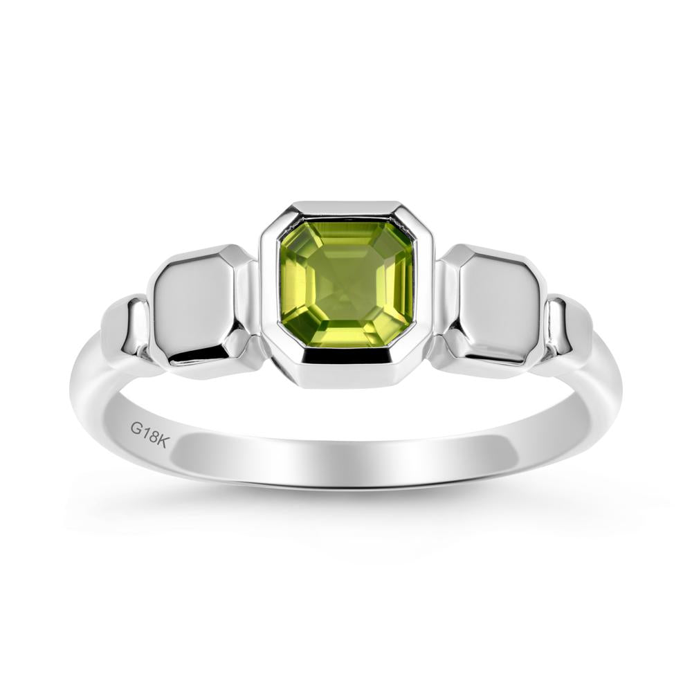 Geometric Ascher Peridot Ring - LUO Jewelry #metal_18k white gold