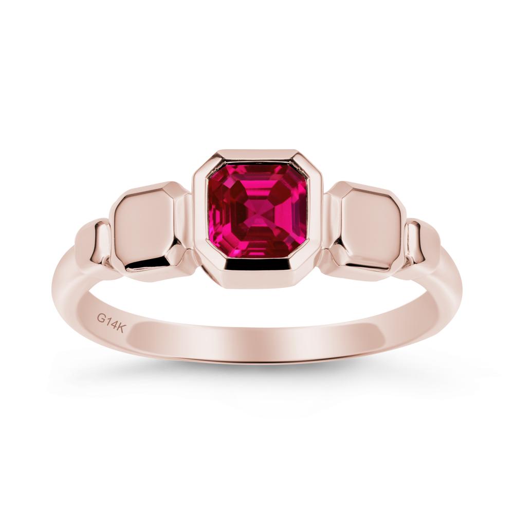 Geometric Ascher Ruby Ring - LUO Jewelry #metal_14k rose gold