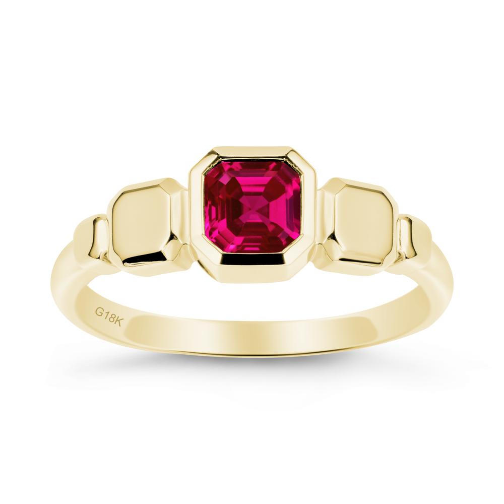 Geometric Ascher Ruby Ring - LUO Jewelry #metal_18k yellow gold