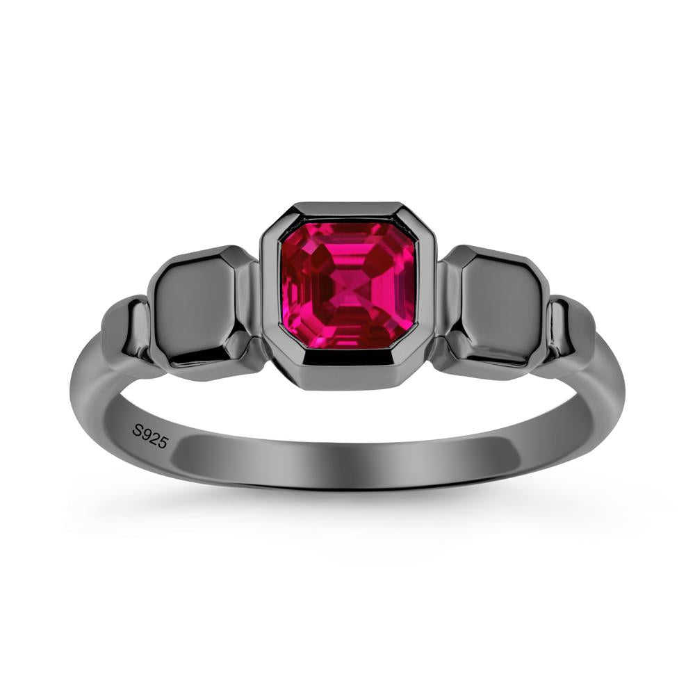 Geometric Ascher Ruby Ring - LUO Jewelry #metal_black finish sterling silver