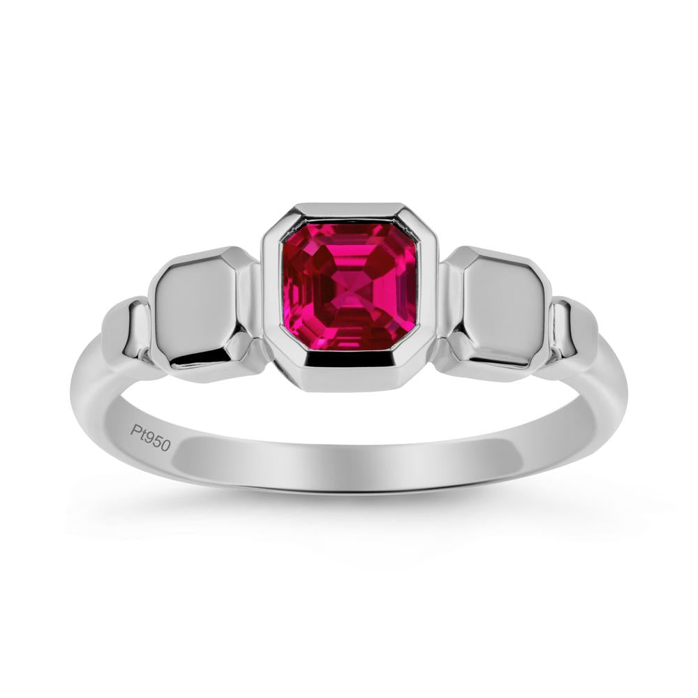 Geometric Ascher Ruby Ring - LUO Jewelry #metal_platinum