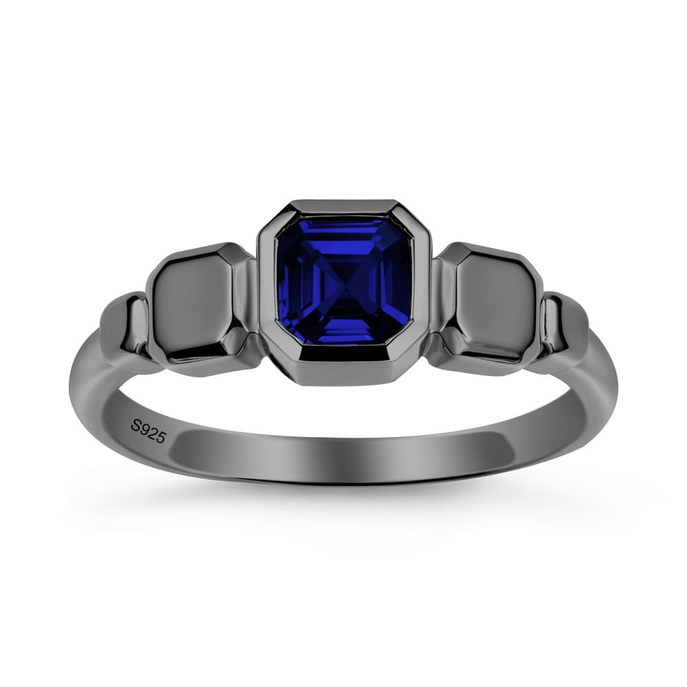 Unique Ascher Sapphire Ring - LUO Jewelry #metal_black finish sterling silver