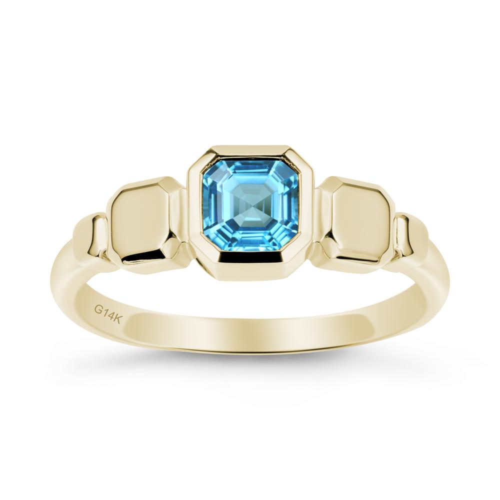 Unique Ascher Swiss Blue Topaz Ring - LUO Jewelry #metal_14k yellow gold