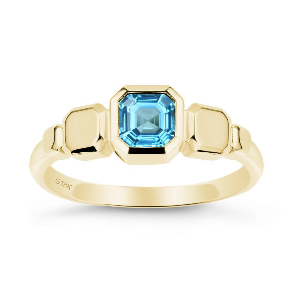 Unique Ascher Swiss Blue Topaz Ring - LUO Jewelry #metal_18k yellow gold