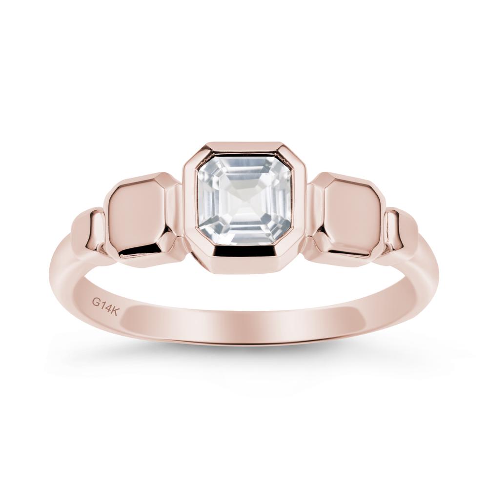 Geometric Ascher White Topaz Ring - LUO Jewelry #metal_14k rose gold