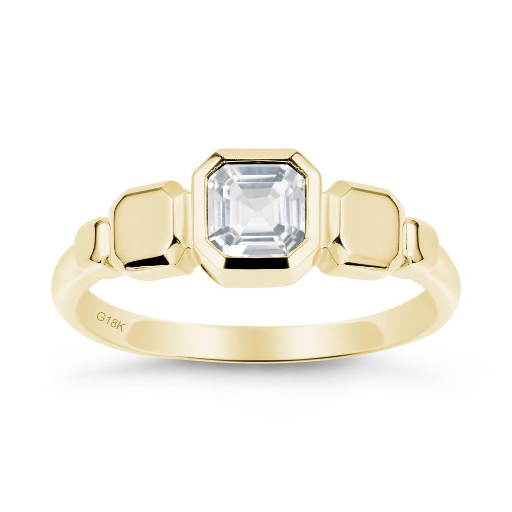 Geometric Ascher White Topaz Ring - LUO Jewelry #metal_18k yellow gold