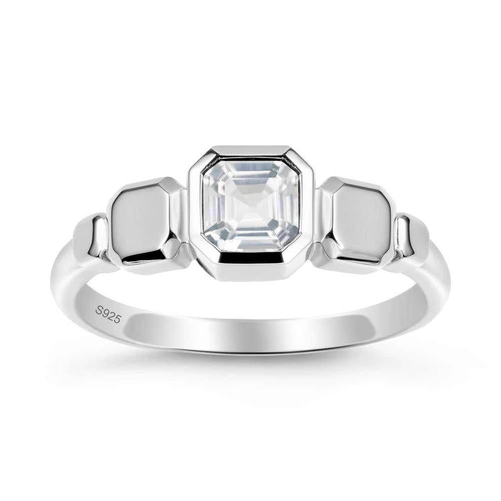 Geometric Ascher White Topaz Ring - LUO Jewelry #metal_sterling silver