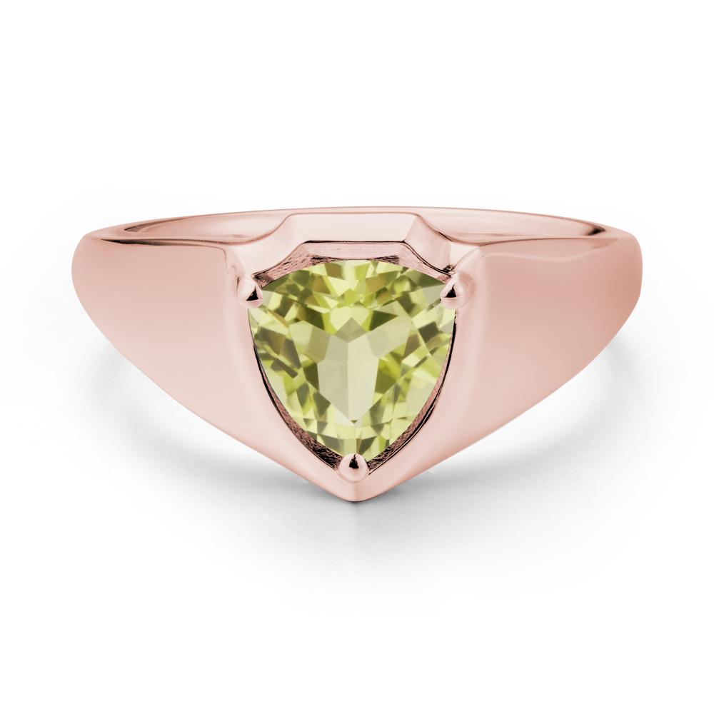 Wide Band Lemon Quartz Shield Ring - LUO Jewelry #metal_18k rose gold