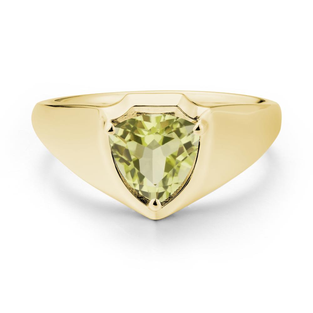 Wide Band Lemon Quartz Shield Ring - LUO Jewelry #metal_18k yellow gold