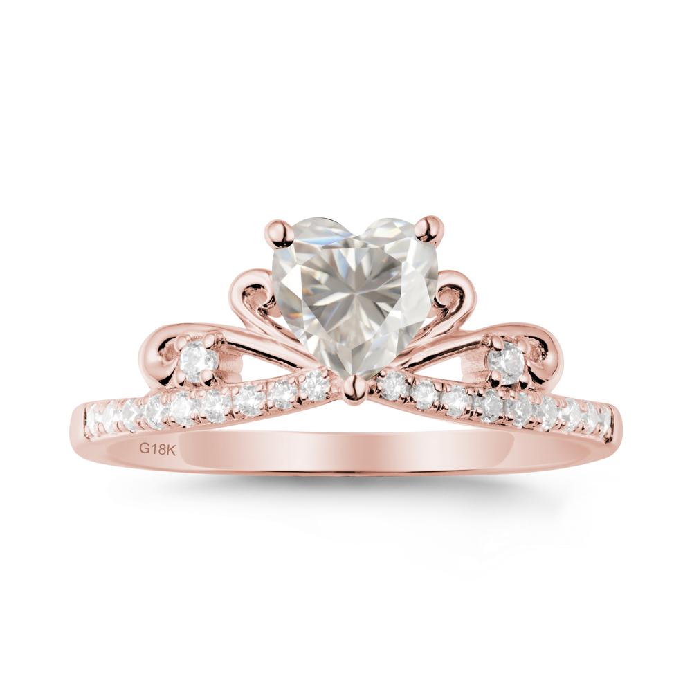 Bowknot Pave Band Moissanite Engagement Ring - LUO Jewelry #metal_18k rose gold