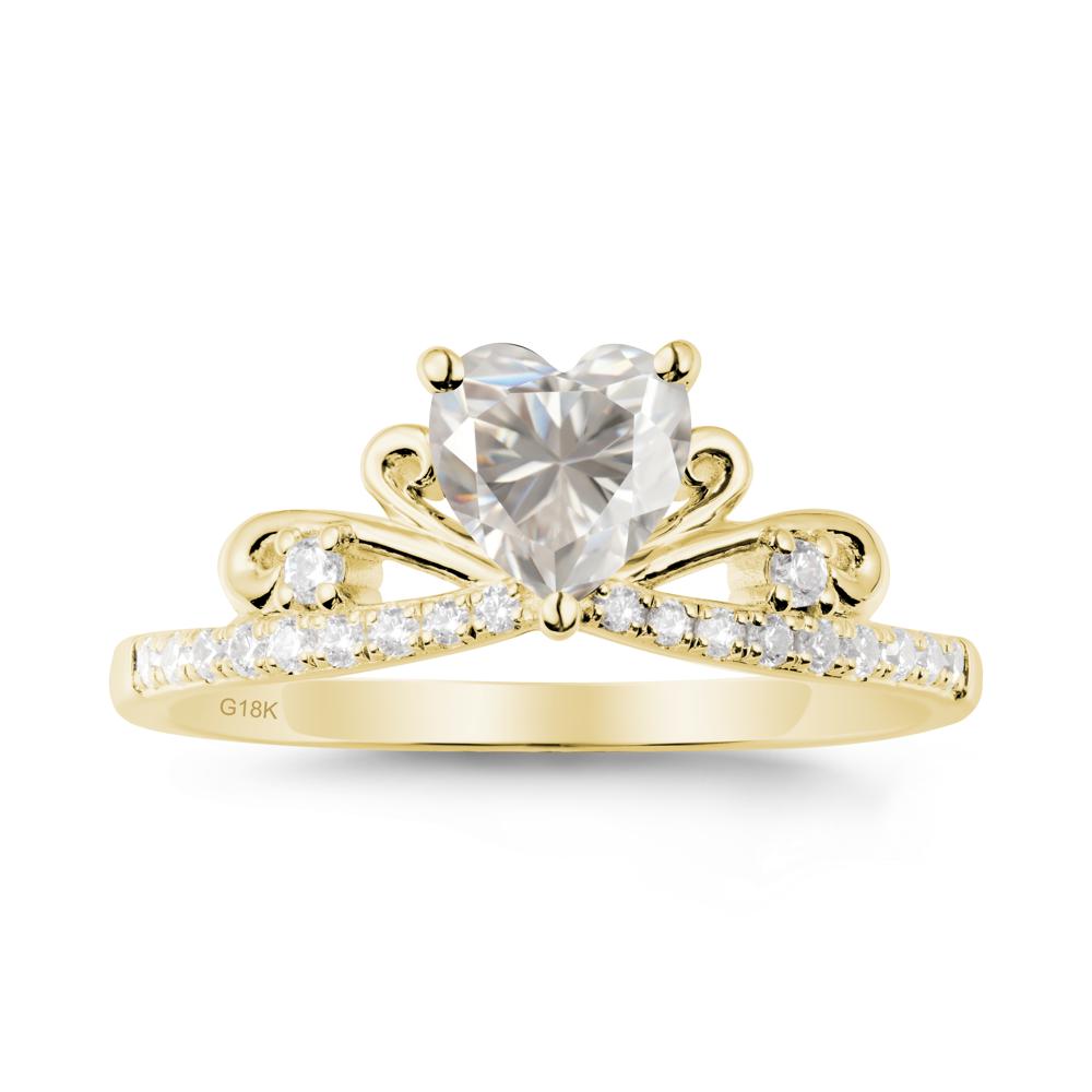 Bowknot Pave Band Moissanite Engagement Ring - LUO Jewelry #metal_18k yellow gold