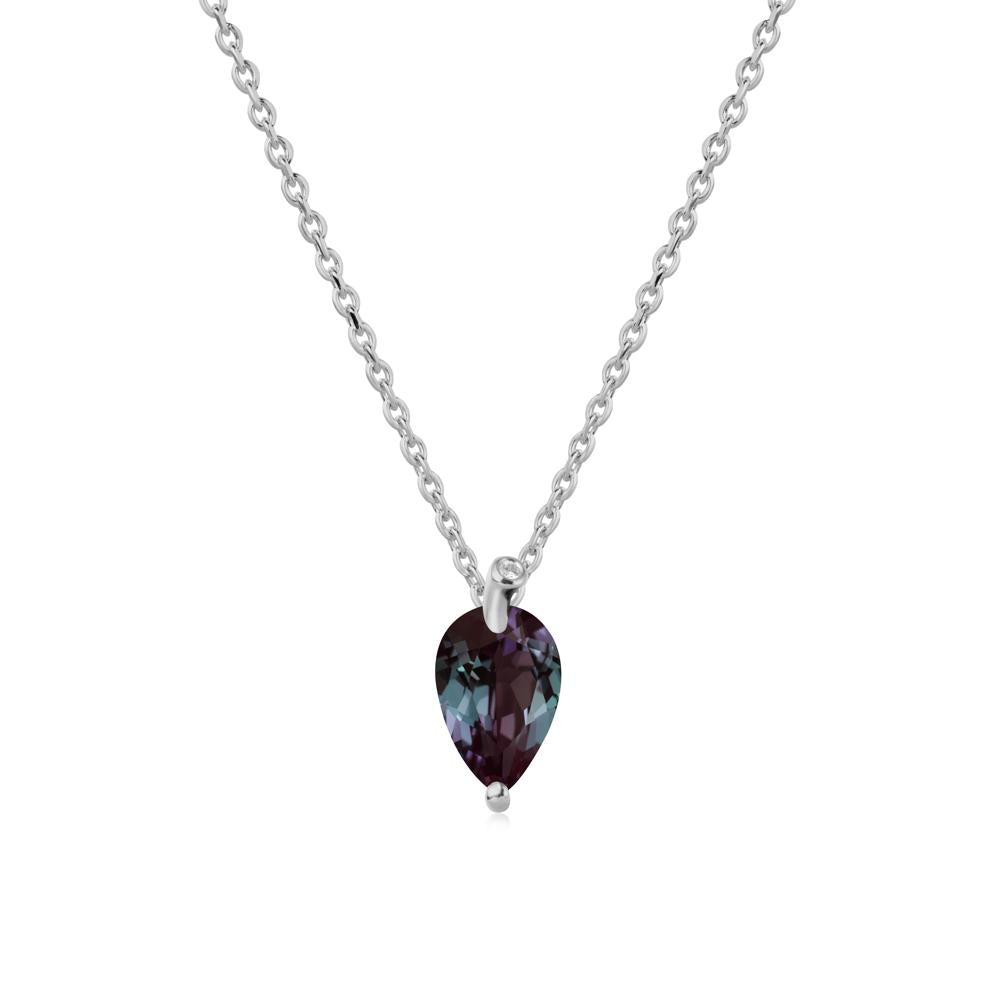 Teardrop Alexandrite Leaf Necklace - LUO Jewelry #metal_platinum