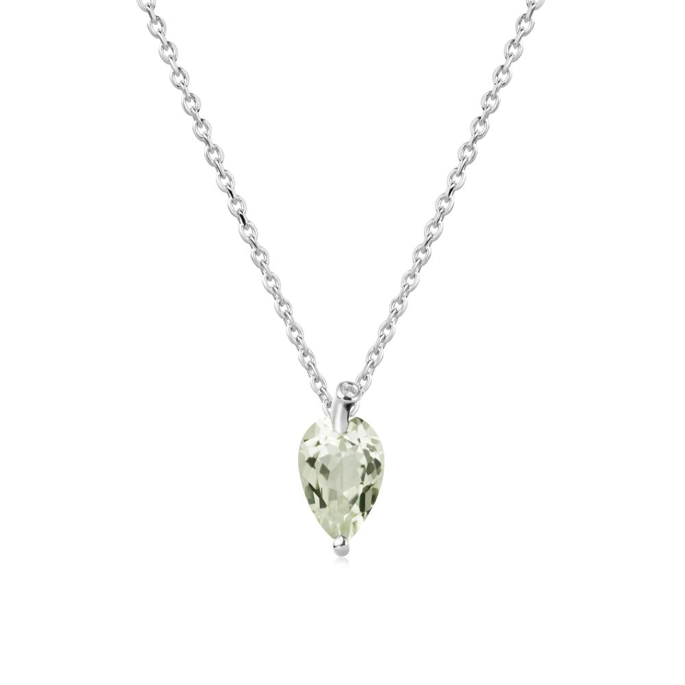 Pearl Shaped Green Amethyst Leaf Necklace - LUO Jewelry #metal_sterling silver
