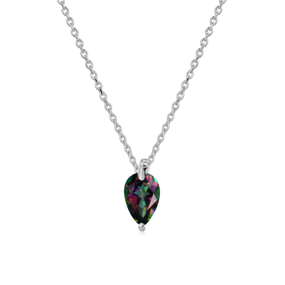 Teardrop Mystic Topaz Leaf Necklace - LUO Jewelry #metal_platinum
