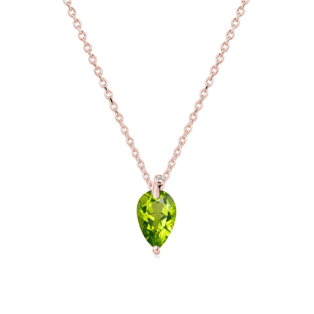 Pearl Shaped Peridot Leaf Necklace - LUO Jewelry #metal_18k rose gold