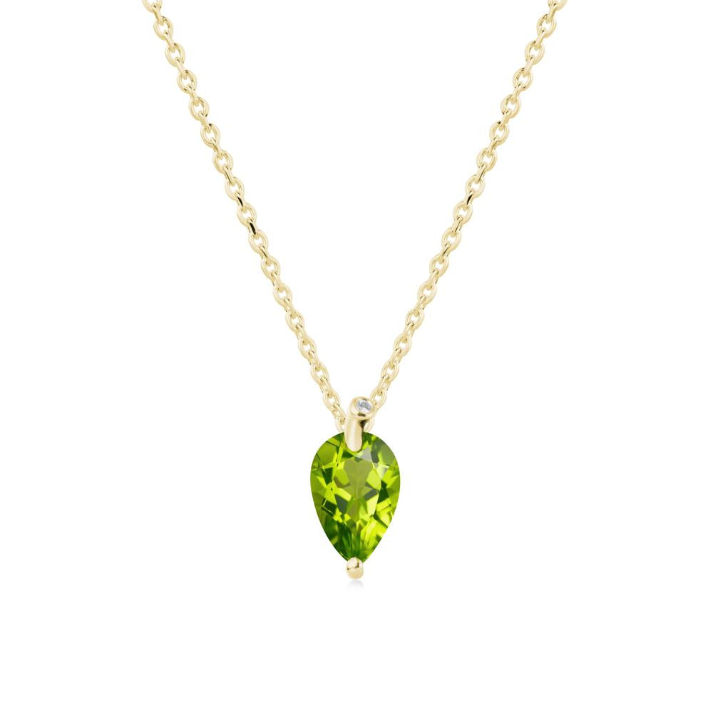 Pearl Shaped Peridot Leaf Necklace - LUO Jewelry #metal_18k yellow gold