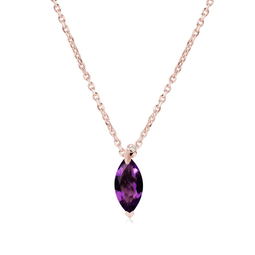 Nature Inspired Leaf Amethyst Necklace - LUO Jewelry #metal_18k rose gold
