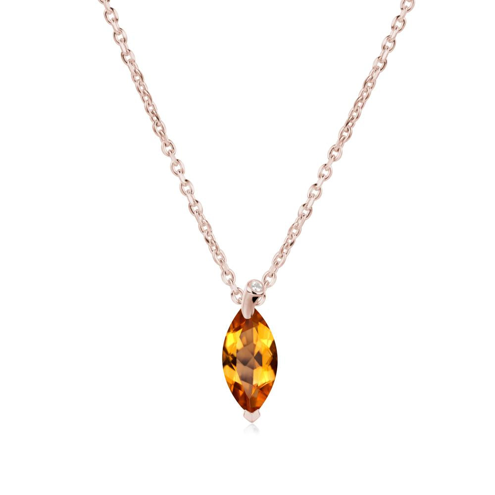 Nature Inspired Leaf Citrine Necklace - LUO Jewelry #metal_14k rose gold
