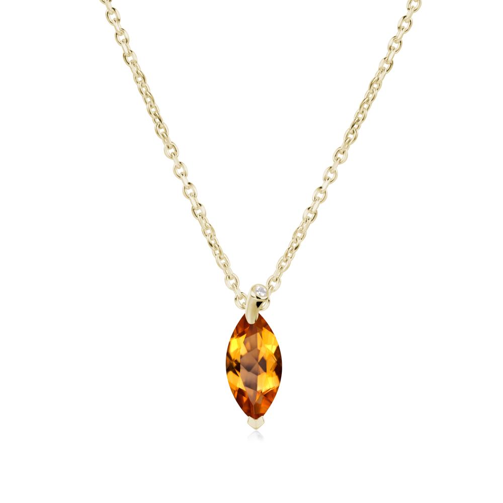 Nature Inspired Leaf Citrine Necklace - LUO Jewelry #metal_14k yellow gold