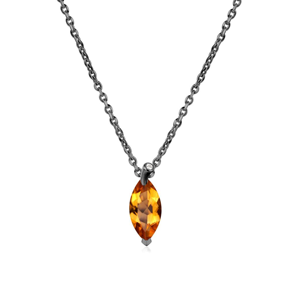 Nature Inspired Leaf Citrine Necklace - LUO Jewelry #metal_black finish sterling silver