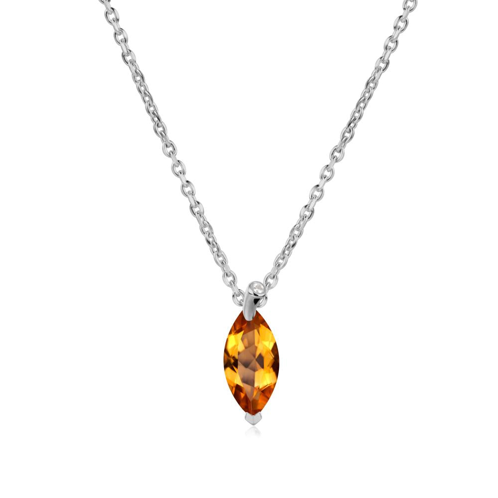 Nature Inspired Leaf Citrine Necklace - LUO Jewelry #metal_platinum