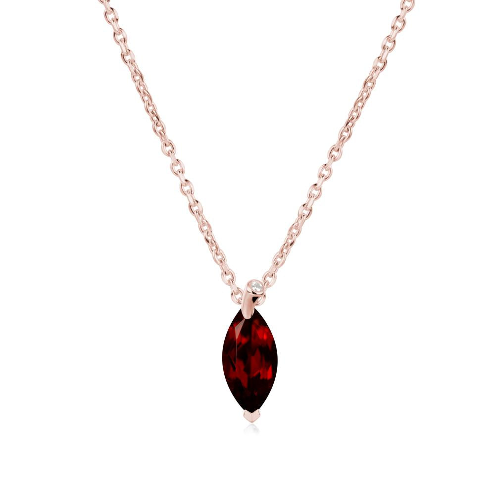 Nature Inspired Leaf Garnet Necklace - LUO Jewelry #metal_18k rose gold